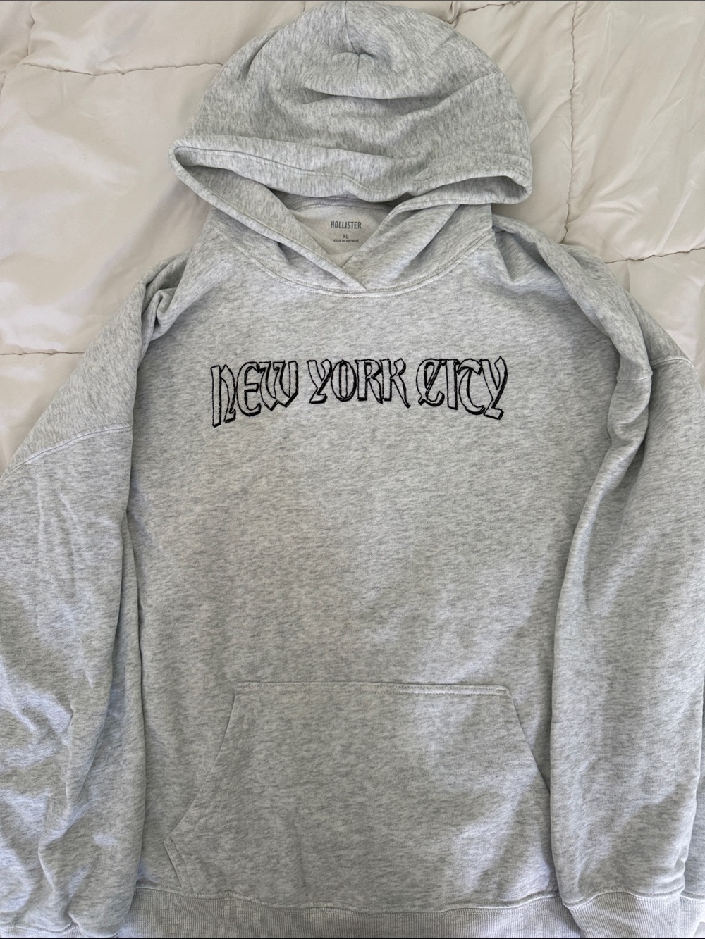 Hollister Light Gray 'New York City' Pullover Hoodie